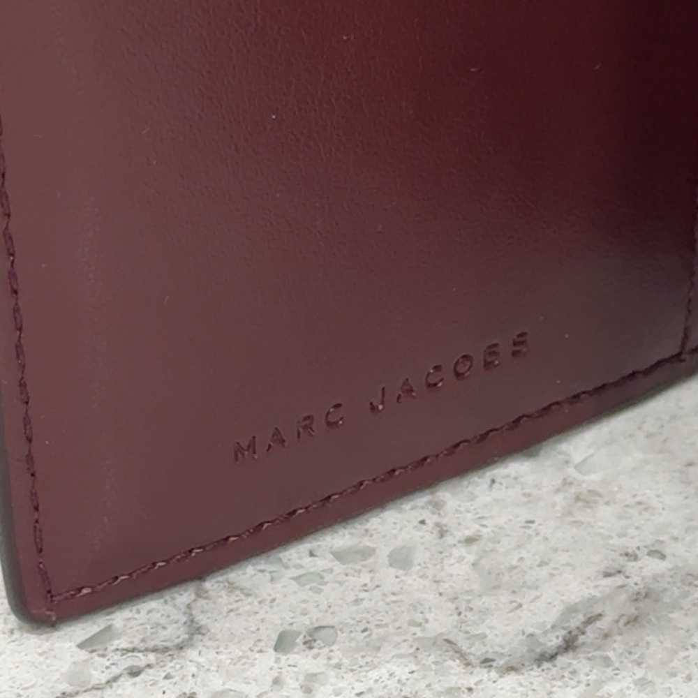 Marc Jacobs Leather Card Wallet Continental Cognac Brown Wallet AUTHENTIC NEW - Picture 13 of 15